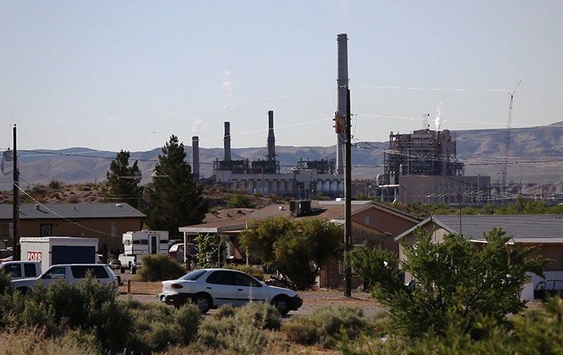 The Reid Gardner coal plant stood about 300 yards from the Moapa River Indian Reservation in Nevada.
(Chris Jordan-Bloch / Earthjustice)