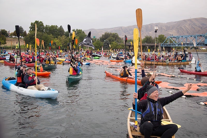 A flotilla on the Snake River.