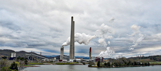 The Kingston Fossil Plant is located in Roane County, on the shore of Watts Bar Lake. It is operated by the Tennessee Valley Authority. The Trump administration has exempted the Kingston plant from pollution limits set in the 2024 Mercury and Air Toxics Standards. (Paul Harris / Getty Images)