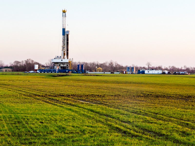 A natural gas fracking well near Shreveport, Louisiana.