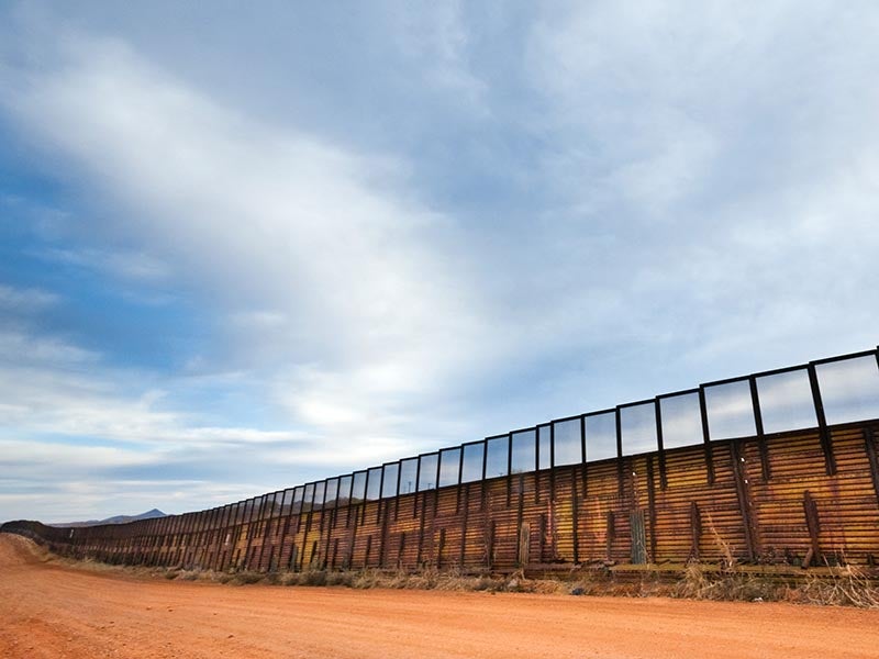 Border walls, such as the one in Nacos, Arizona, have already impacted the environment, disrupting the natural migration of animals and causing flooding.
(Getty Images)