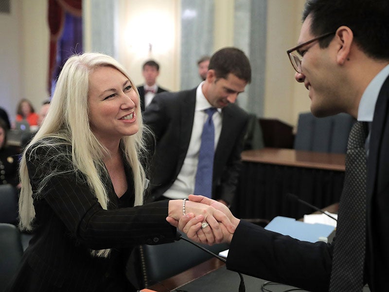 Dana Baiocco before her Senate Commerce, Science and Transportation Committee confirmation hearing.
(Chip Somodevilla / Getty Images)