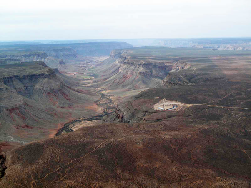 A uranium mine at the edge of the Grand Canyon.
(Photo courtesy of Ecoflight)