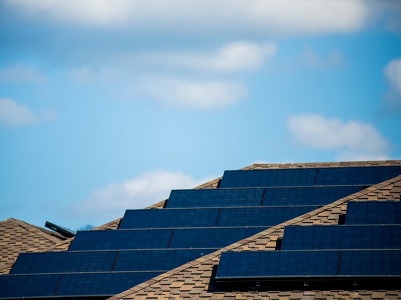 Rooftop solar panels.