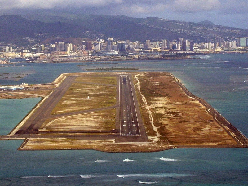 Honolulu National Airport is situated only a few feet above sea level.
(Photo courtesy of Ron Reiring)