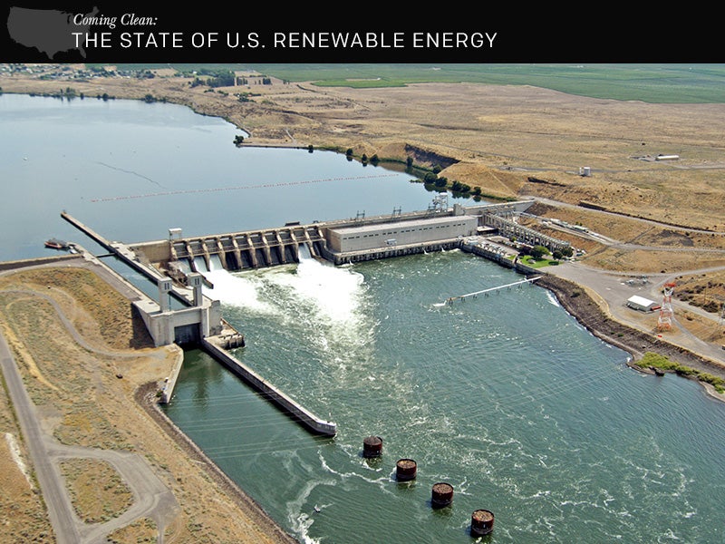 Dams, like the Ice Harbor on the lower Snake River, may not be as green as they first seem. The Ice Harbor Dam and others have transformed the Columbia and lower Snake rivers, drastically altering natural river flows and posing lethal obstacles to salmon migration.
(Bonneville Power Photo)