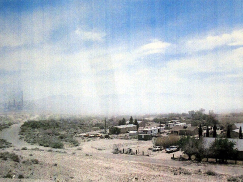 A giant cloud of toxic coal ash is seen blowing at the Moapa River Reservation.
(Photo provided by Moapa Band of Paiutes)