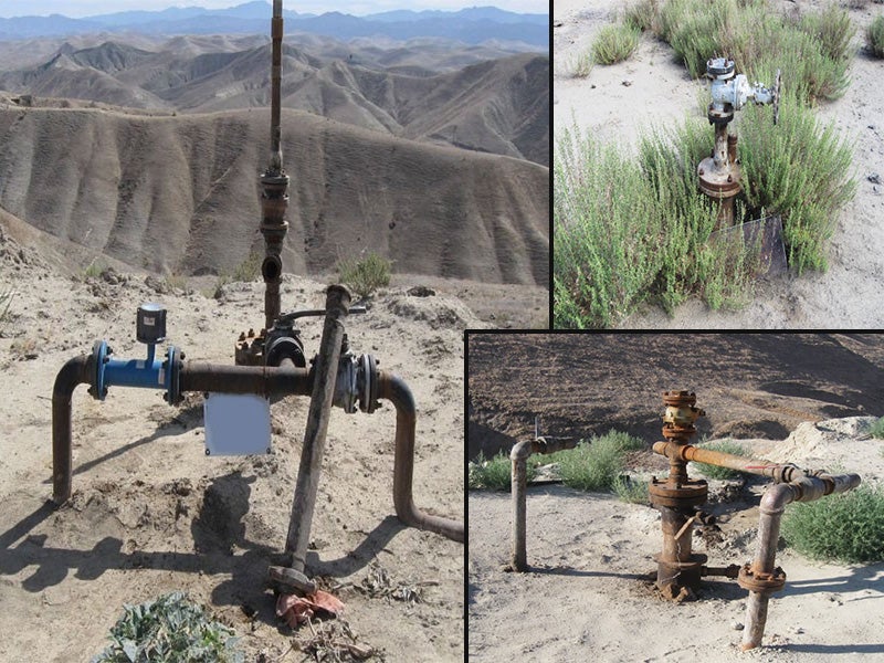 Oil industry wastewater injection wells. Illegal injections are contaminating underground water in scores of aquifers across the state, from Monterey to Kern and Los Angeles counties.
(Photos by Division of Oil, Gas & Geothermal Resources)