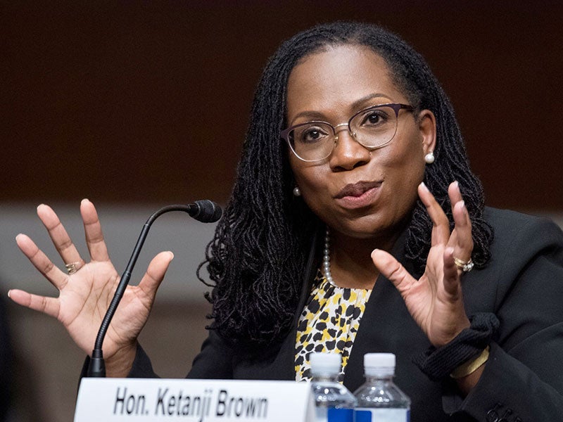 Ketanji Brown Jackson testifies during her Senate Judiciary Committee hearing to be a U.S. Circuit Judge for the D.C. Circuit in 2021.