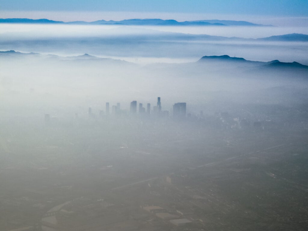 An aerial view of smog in Los Angeles, California.
(Photo courtesy of Robert S. Donovan)