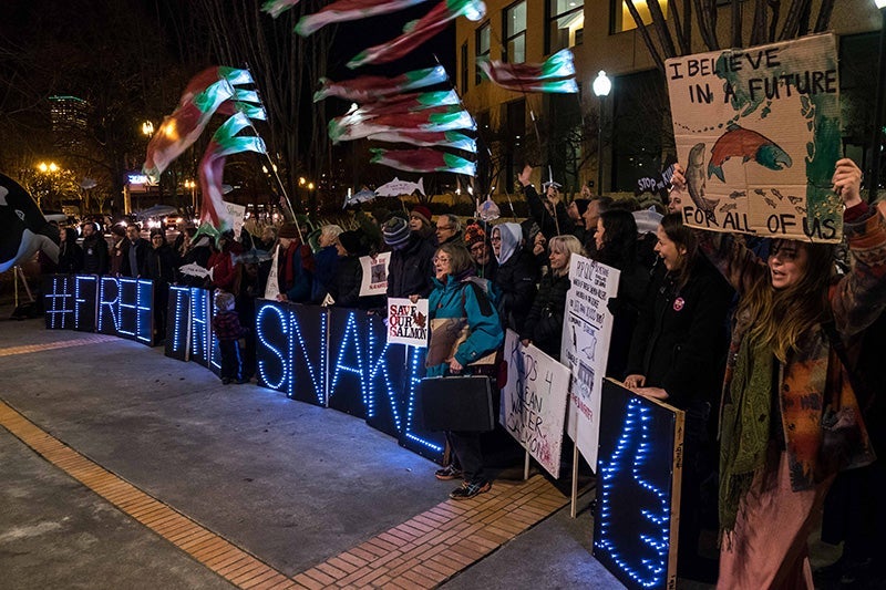 Supporters rally during the 2016/2017 comment period.