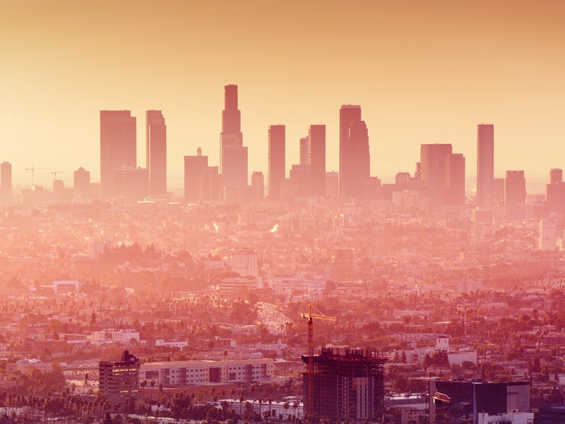 The Los Angeles skyline.