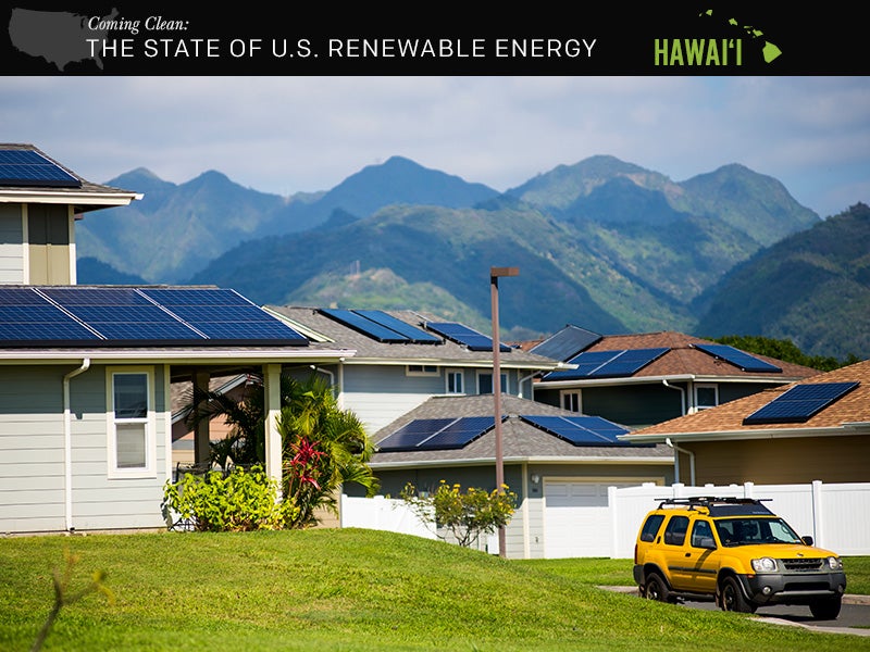 Solar panels on homes at Salt Lake in Oahu, Hawaiʻi.