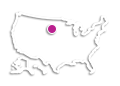 Map of the United States. Pink dot on the Dakota Access Pipeline.