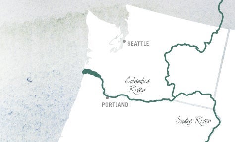 Map of the Columbia and Snake river system.