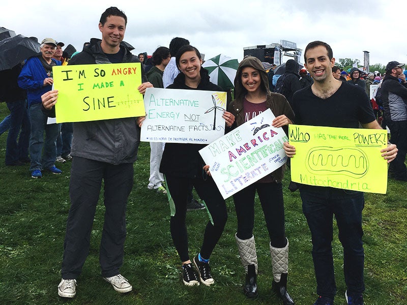 Ella Clarke (second from left) at the March for Science in Washington, D.C.
