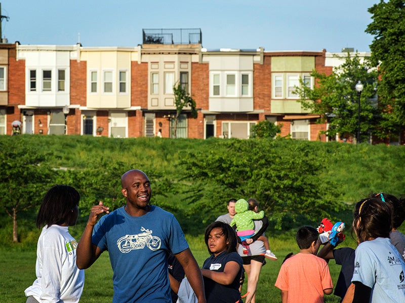 The Paterson Park neighborhood in Baltimore, MD, where a statewide community solar pilot project, like the one approved April 12 in New Jersey, is underway.