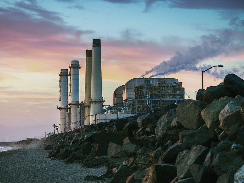 A natural gas-fueled power plant located near Los Angeles, California