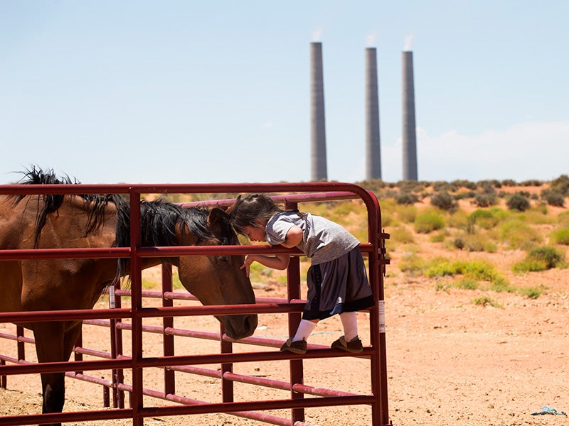 The Navajo Generating Station looms in the background, near Page, Ariz. The bill helps protect children and developing young minds by including language to secure the Mercury and Air Toxics Standards, which places limits on hazardous air pollution emitted by power plants.
(Darcy Padilla)