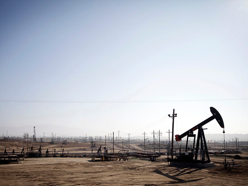Oil drilling operations in Kern County, Calif.
