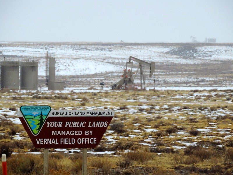 Drilling on public lands in Vernal, Utah that is managed by the Bureau of Land Management