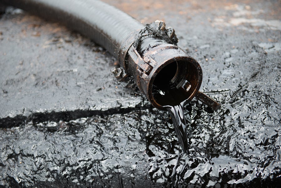 Oil pipe spill
