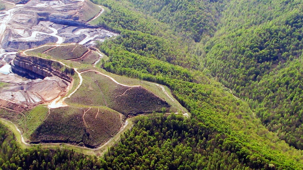 Dal-Tex mountaintop removal mine near the community of Spruce Valley, Pigeon Roost Hollow West Virginia.
(Ohio Valley Environmental Coalition)
