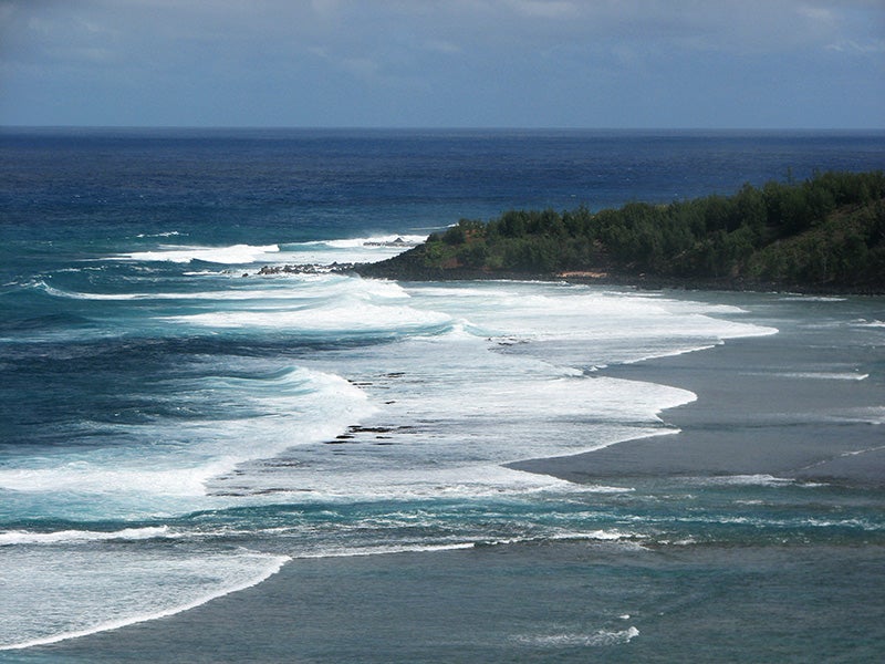 Looking out over Pila'a reef on Kaua'i.
(Photo courtesy of Gord Webster)