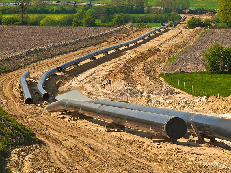 Networks of gas pipelines funnel gas from wellheads to homes and businesses.
(Reinhard Tiburzy / Shutterstock)