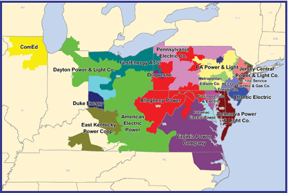 PJM operates the electrical grid in the states depicted. It has proposed measures that would add billions of dollars to consumers&#039; energy bills and give handouts to power plant owners.