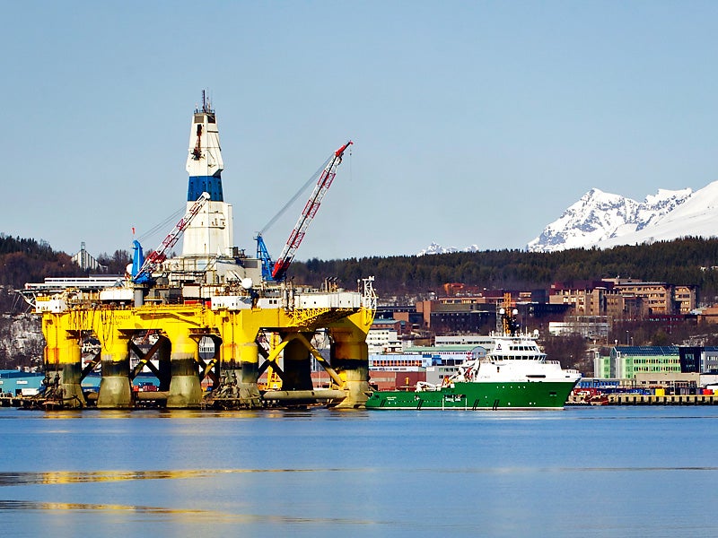 The Polar Pioneer is one of Shell Oil's drill rigs that may be coming to Seattle.
(Tor Even Mathisen / Flickr)