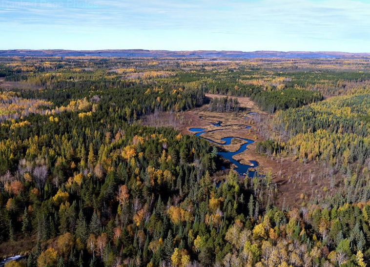 An aerial view of the Partridge River in Minnesota, near the proposed PolyMet open-pit copper mine.
(Photo by Rob Levine)