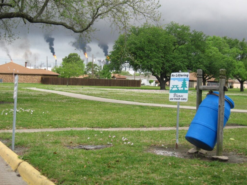 Malfunctions cause major pollution events like this one in the community of the west side of Port Arthur, Texas.
(Hilton Kelly)