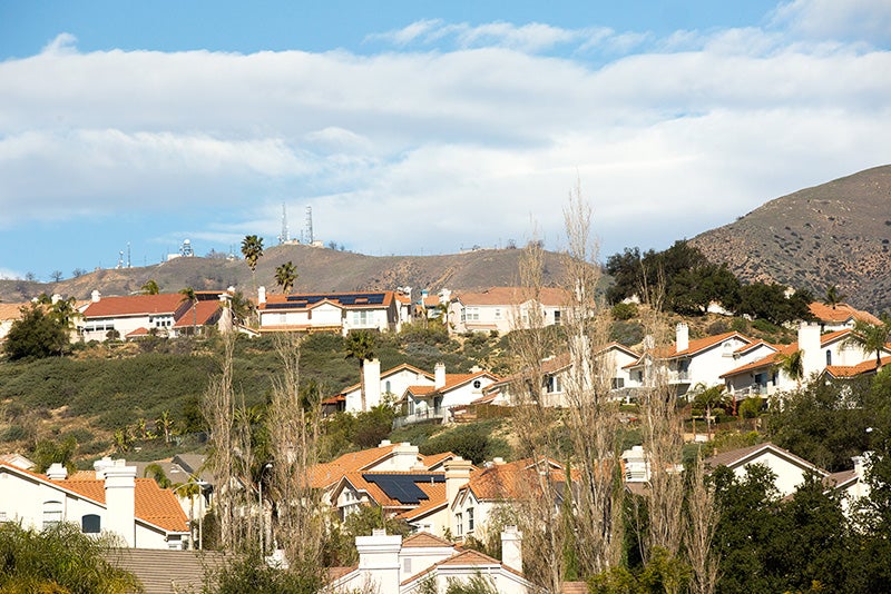 Three years after a massive leak at the Aliso Canyon underground gas storage facility in Southern California, residents of nearby Porter Ranch, shown here, continue to experience severe health conditions.
(Edward Clynes for Earthjustice)