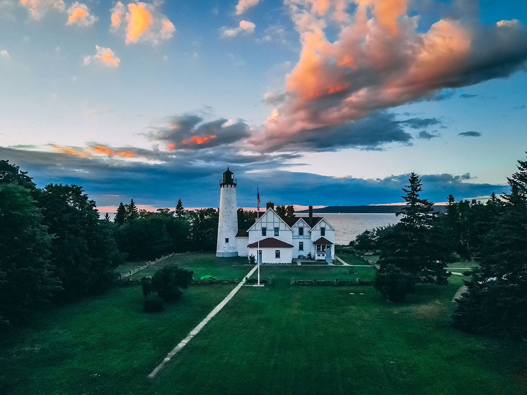 Pt. Iroquois Lighthouse, which is adjacent to the Bay Mills reservation.