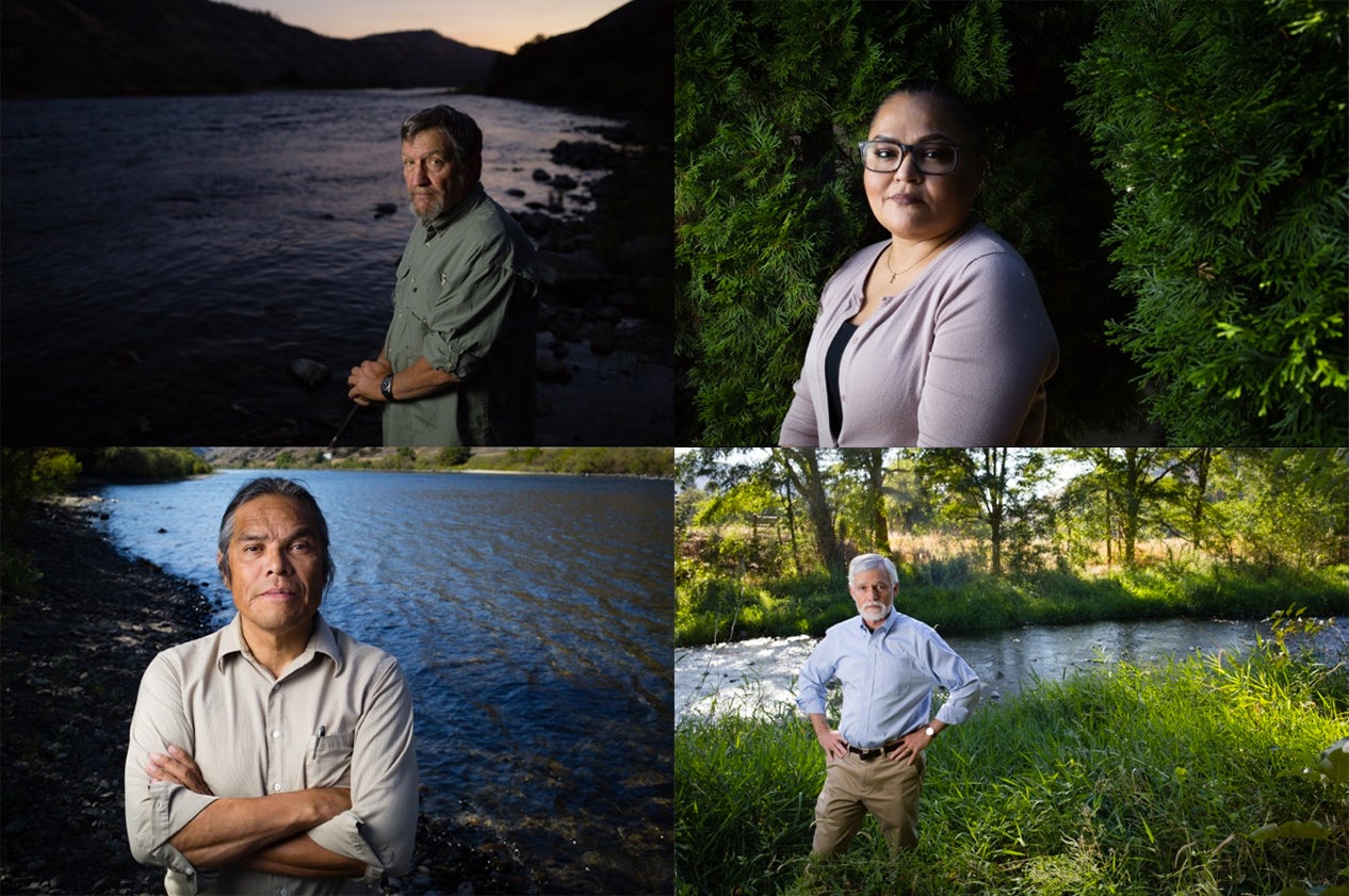 NEPA allowed these individuals to advocate for removing four dams on the lower Snake River to restore wild salmon runs. They are four of the more than 480,000 people who made their voices heard on this issue. Pictured, clockwise from the top left, are for