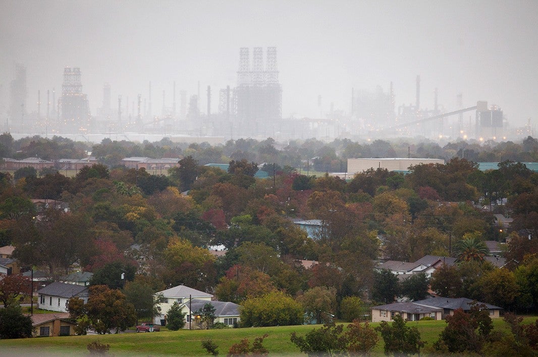 Port Arthur, Texas, lives in the shadow of oil refineries.