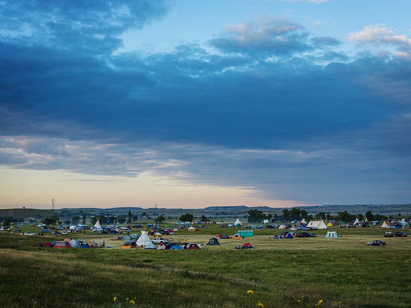 Protesters gather at the Sacred Stone Camp to protest the Dakota Access Pipeline near Cannon Ball, North Dakota, on August 25, 2016.
(Tony Webster/CC BY-SA 2.0)