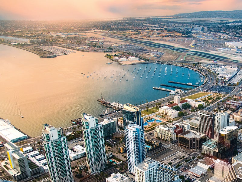 Aerial view of San Diego, California.