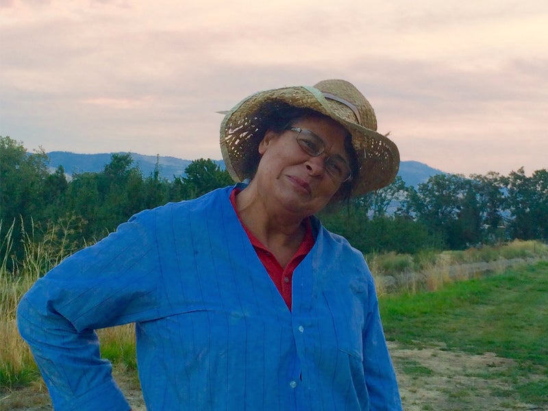 Niria’s mother, Cilviana Garcia, at work in the pear orchards of Talent, Oregon, in September 2015.