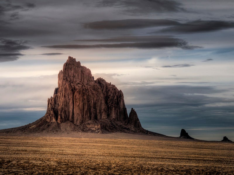 Shiprock is a sacred site in the Navajo Indian Reservation located near the Four Corners Power Plant, New Mexico.
(Cathy/Flickr)