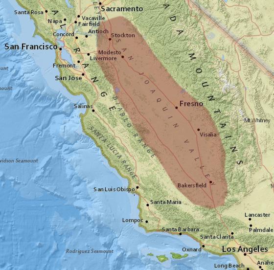 The San Joaquin Valley has some of the nation’s worst air quality, failing to meet federal health standards for both ozone (smog) and particulate pollution.
(EPA / CC BY 2.0)