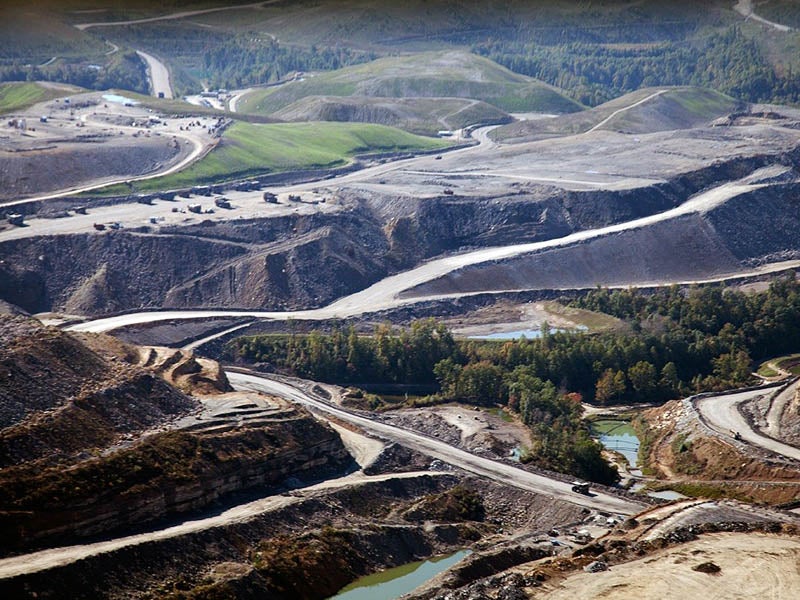 Mountaintop removal coal mining devastates the landscape, turning areas that should be lush with forests and wildlife into barren moonscapes.
(Photo courtesy of OVEC)