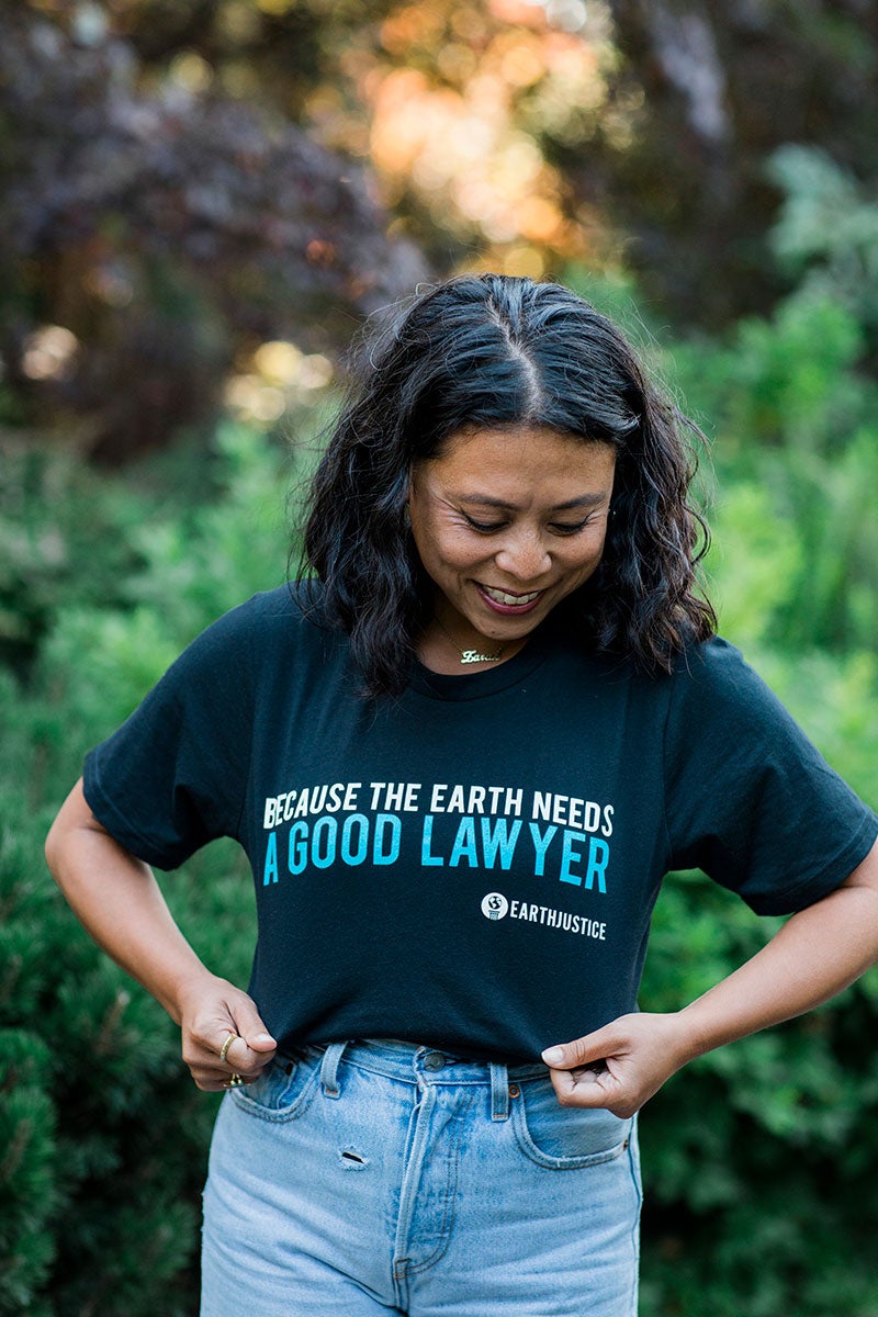 Earthjustice’s go-to t-shirt. Features 100% organic cotton and organic yarns and dyes, with the perfect statement -- and softness -- for everyday wear.