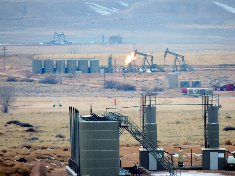 So many oil and gas wells have been developed in the Uinta Basin that air pollution levels rival those of big cities.
(WildEarth Guardians / CC BY-NC-ND 2.0)
