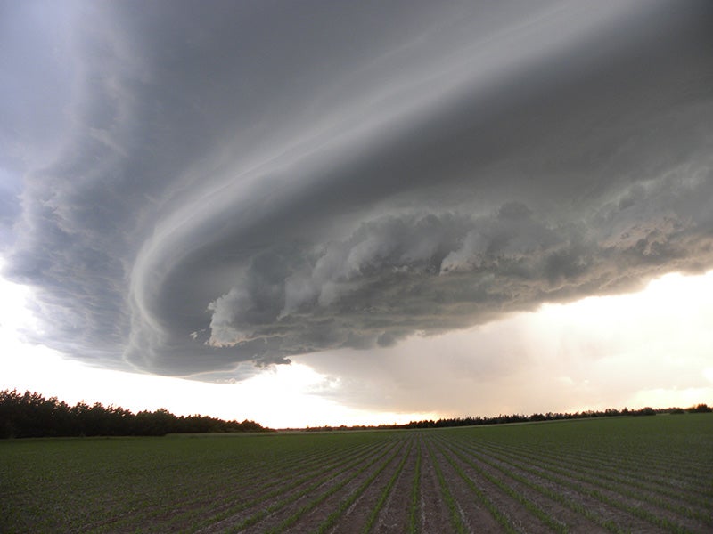 Ominous wall cloud portending possible violent weather.
(Jerry Penry / NOAA / NWS)