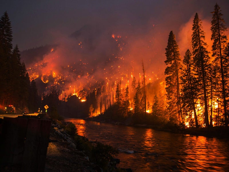 The Chiwaukum fire in Washington state, started by lightning, that burned more than 14,000 acres in July 2014.
(Photo courtesy of Washington Department of Natural Resources)