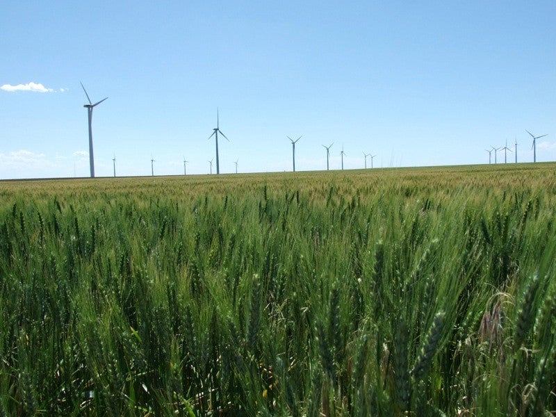 Wind turbines at Beaumont, Kansas.