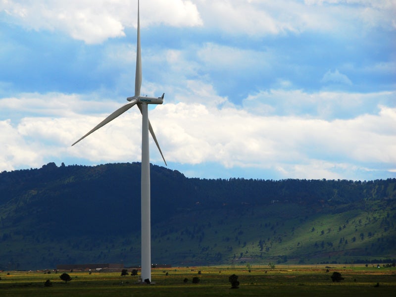 A wind turbine at the National Renewable Energy Laboratory (NREL) site in Colorado.
