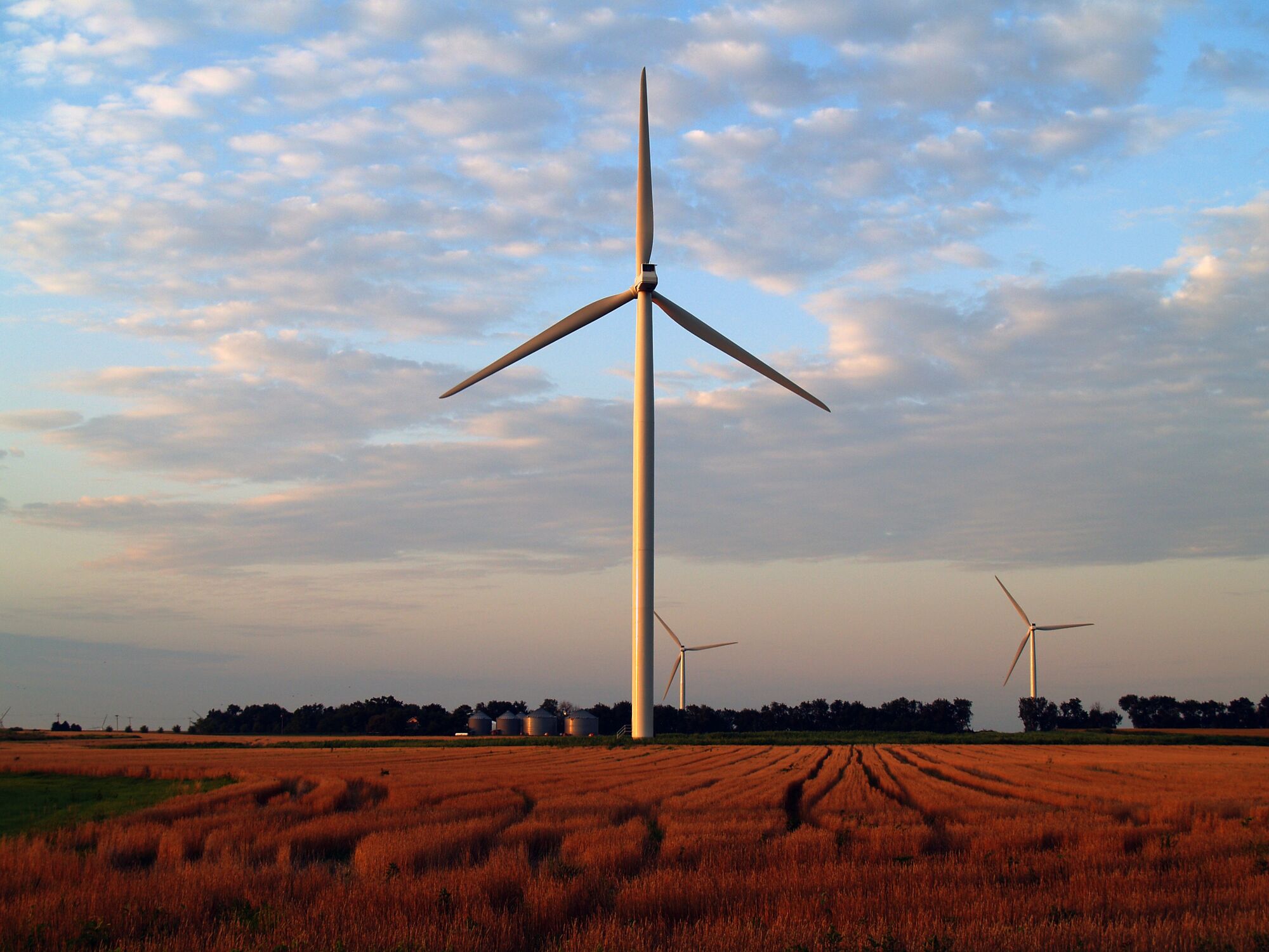 A wind turbine at the Twin Groves Wind Farm outside of Bloomington, Illinois.